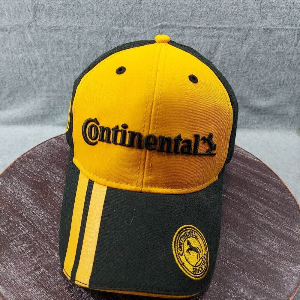 Continental‎ Yellow & Black Logo Baseball Cap With Adjustable Strap